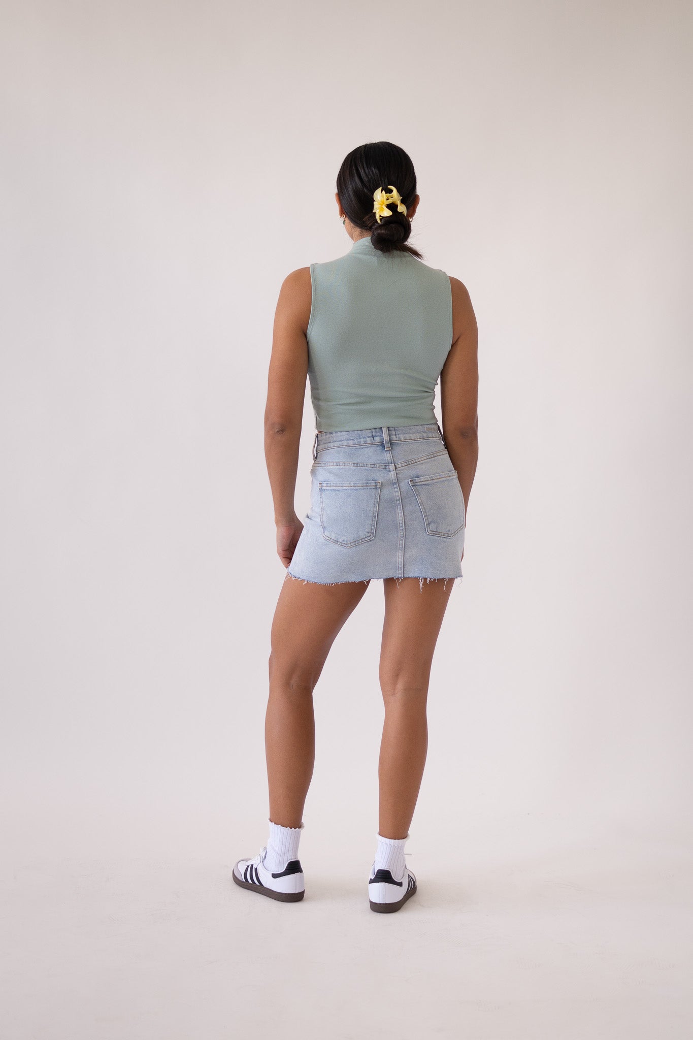 MINI SKIRT - WHITE BLUE - Image 7